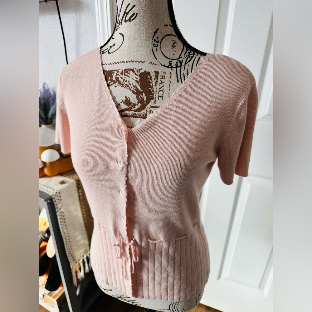 V-Neck Button-up Cardigan - Picture 2 of 7